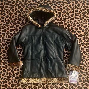 Big Chill Y2k faux leather faux fur winter puffer insulation jacket coat